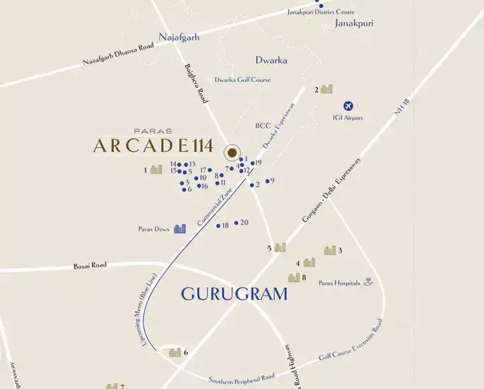 Location Advantages Of Paras Arcade Sector 114 Gurgaon